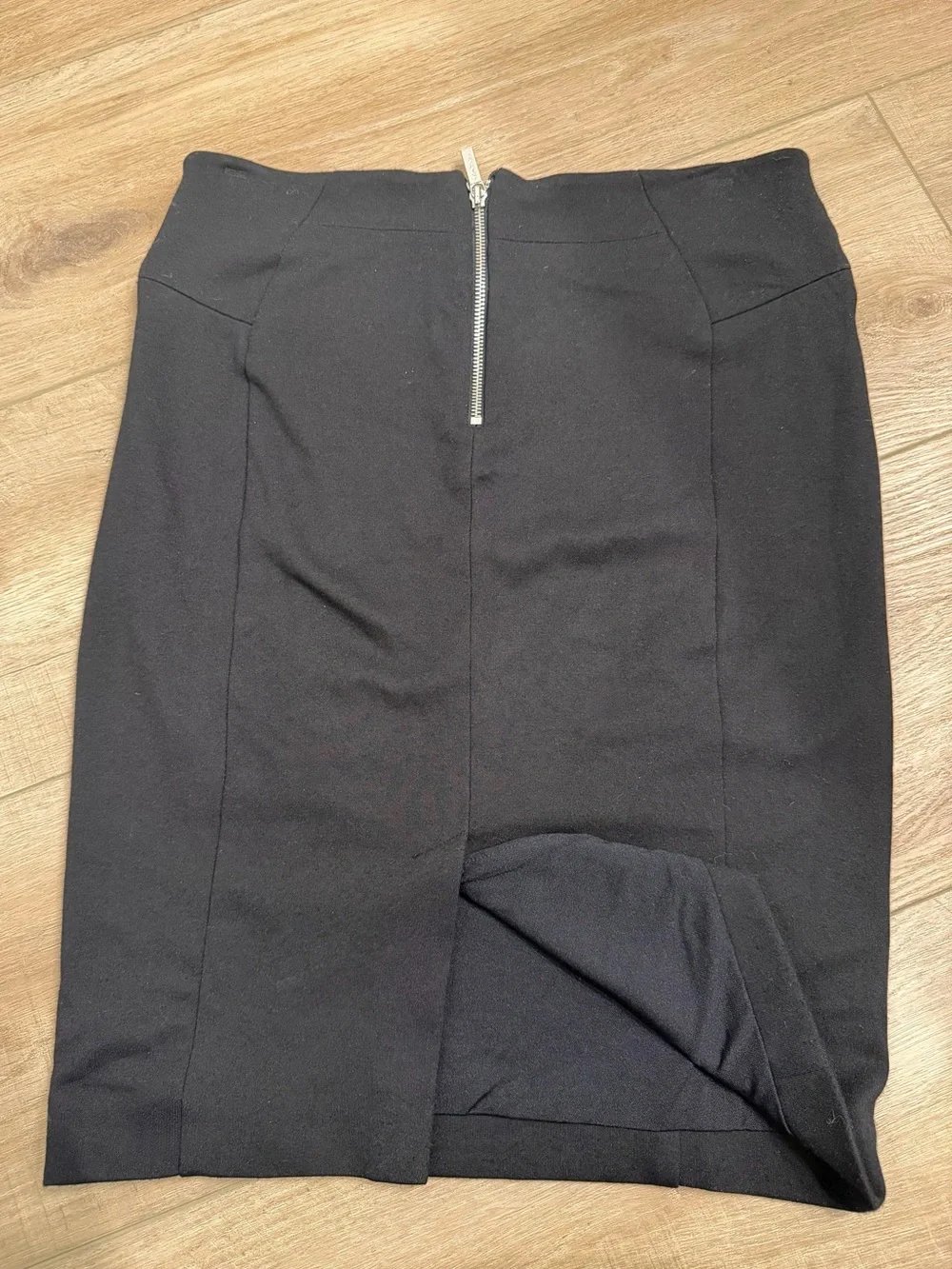 Michael Kors Black Pencil Skirt with Silver Zippers